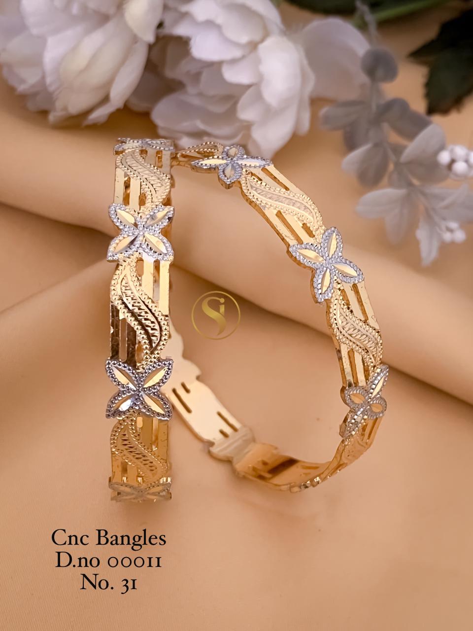 25 Cnc Gold Plated Bangles Wholesale Shop In Surat
